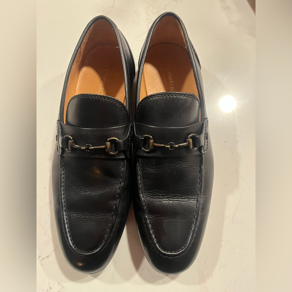 Vittorio Russo Black Leather Bit Loafers Men’s 10.5